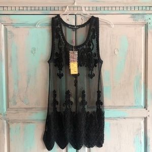Sheer Black Tunic Never Worn!